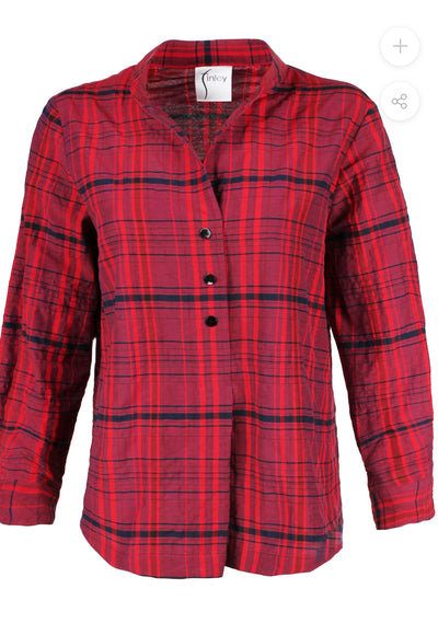 Henri Shirt Cranberry Christmas Plaid