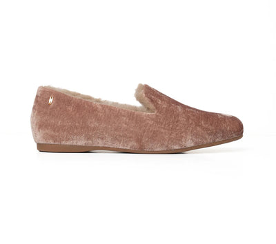 Audrey Velvet Loafer-Champagne