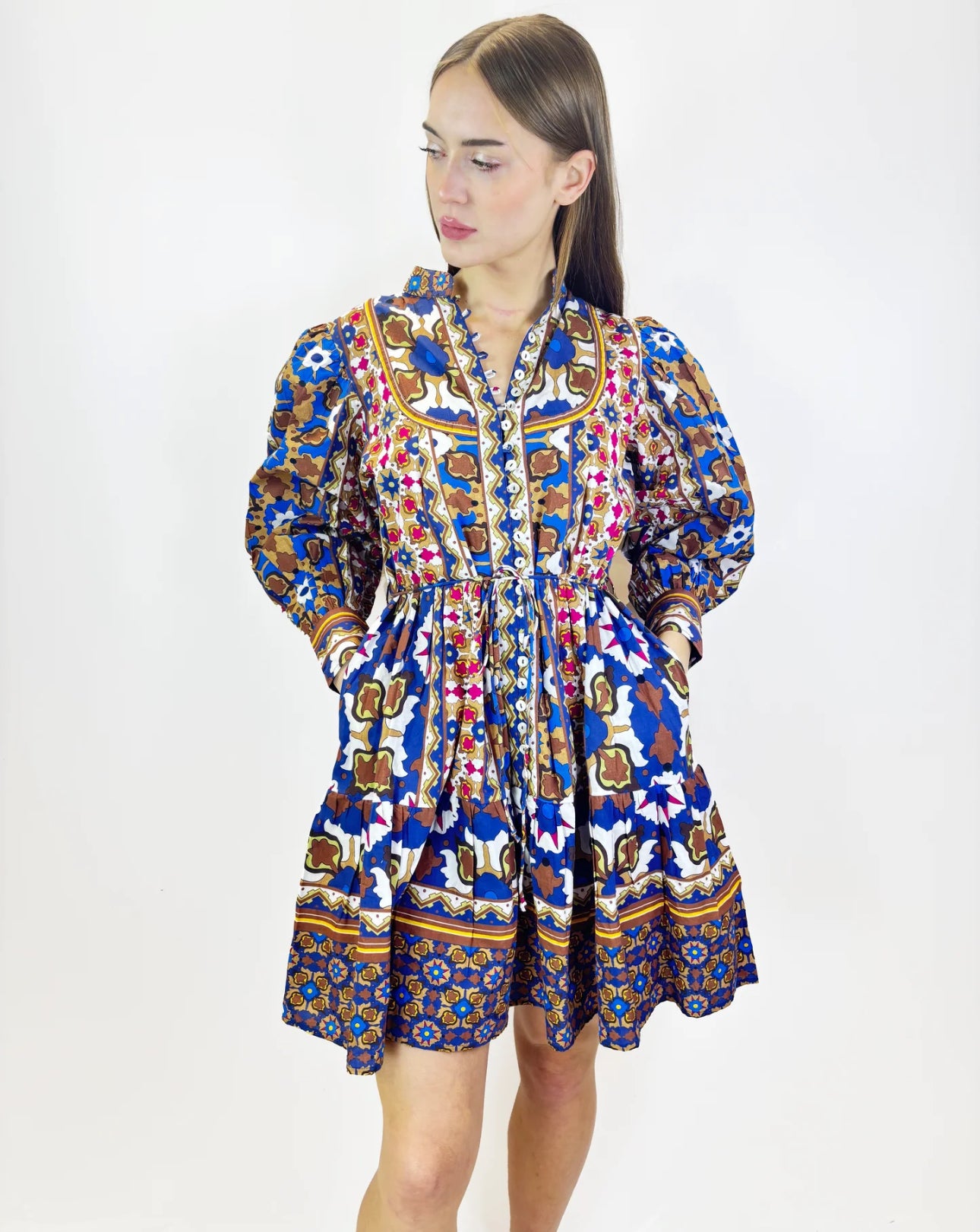 Andi Dress- Brown Multi