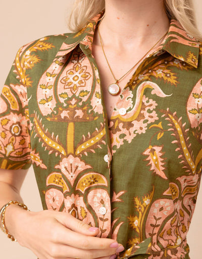 Allison Midi Dress-Olive