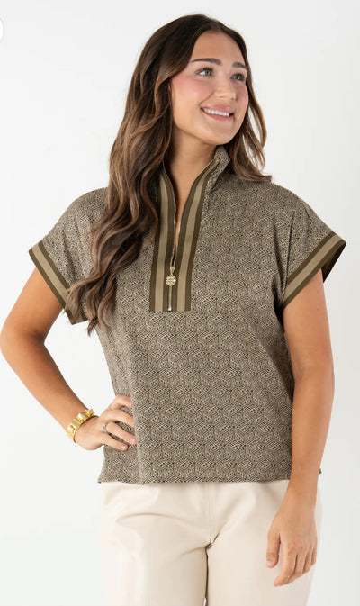 Poppy Pullover Monogram Tonal-Green