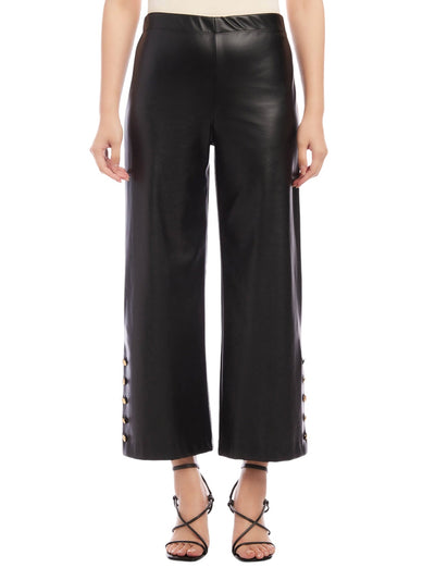 Button-Up Hem Pants Black
