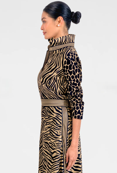 Boyfriend Shirt Animal Instincts-Zebra Khaki
