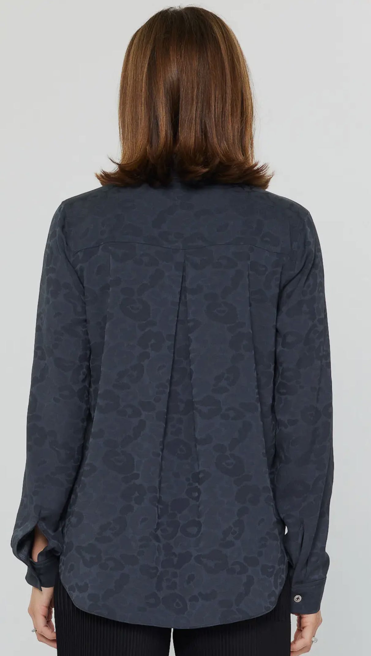 Jacquard Animal Print Blouse-Charcoal