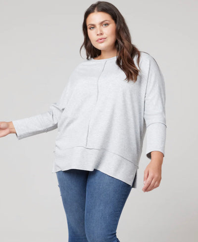 Dolman 3/4 Sleeve Soft Grey Heather - Soft Heather Grey - XL