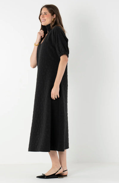 Poppy Cheetah Maxi Dress-Black