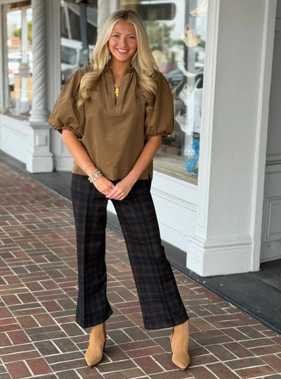Marcie Corduroy Top-Camel