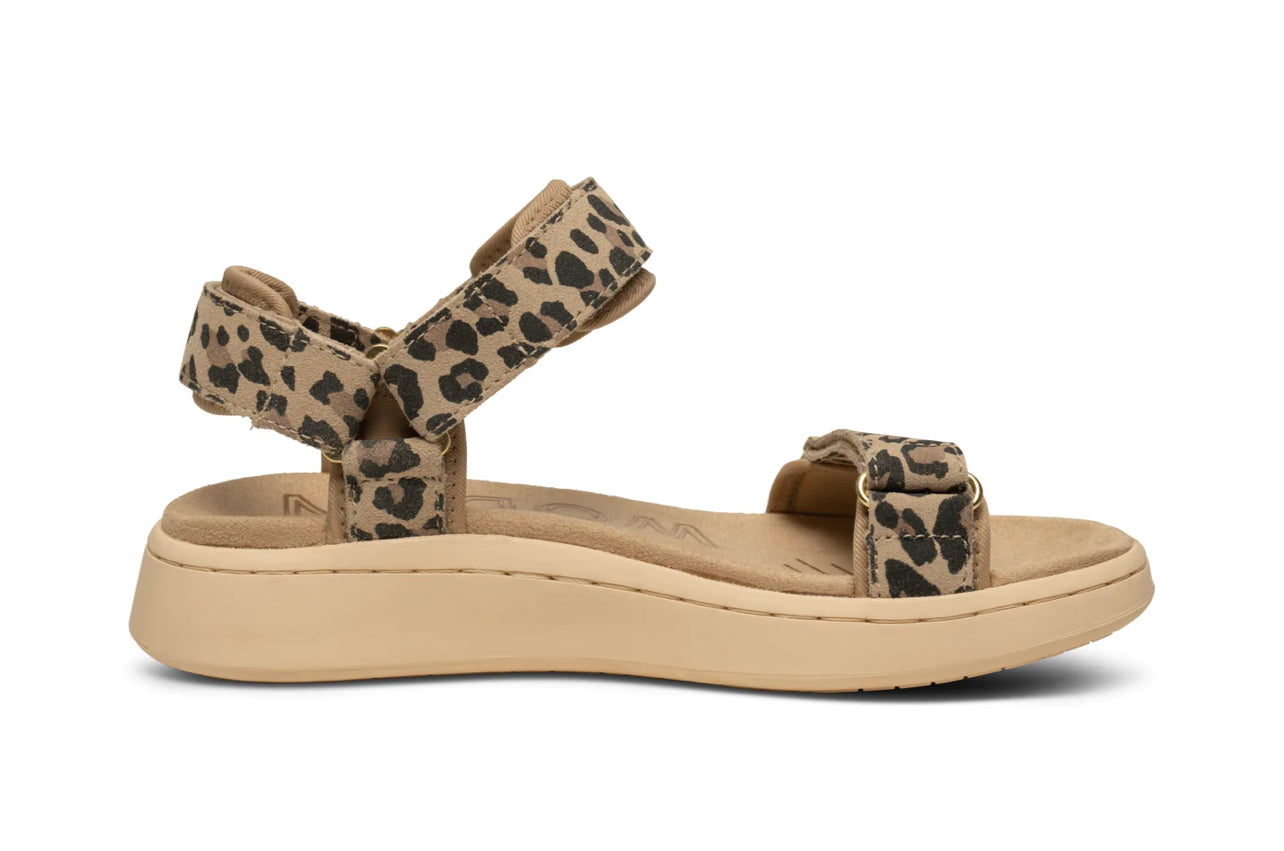 Woden Line Suede Sandals in Leopard