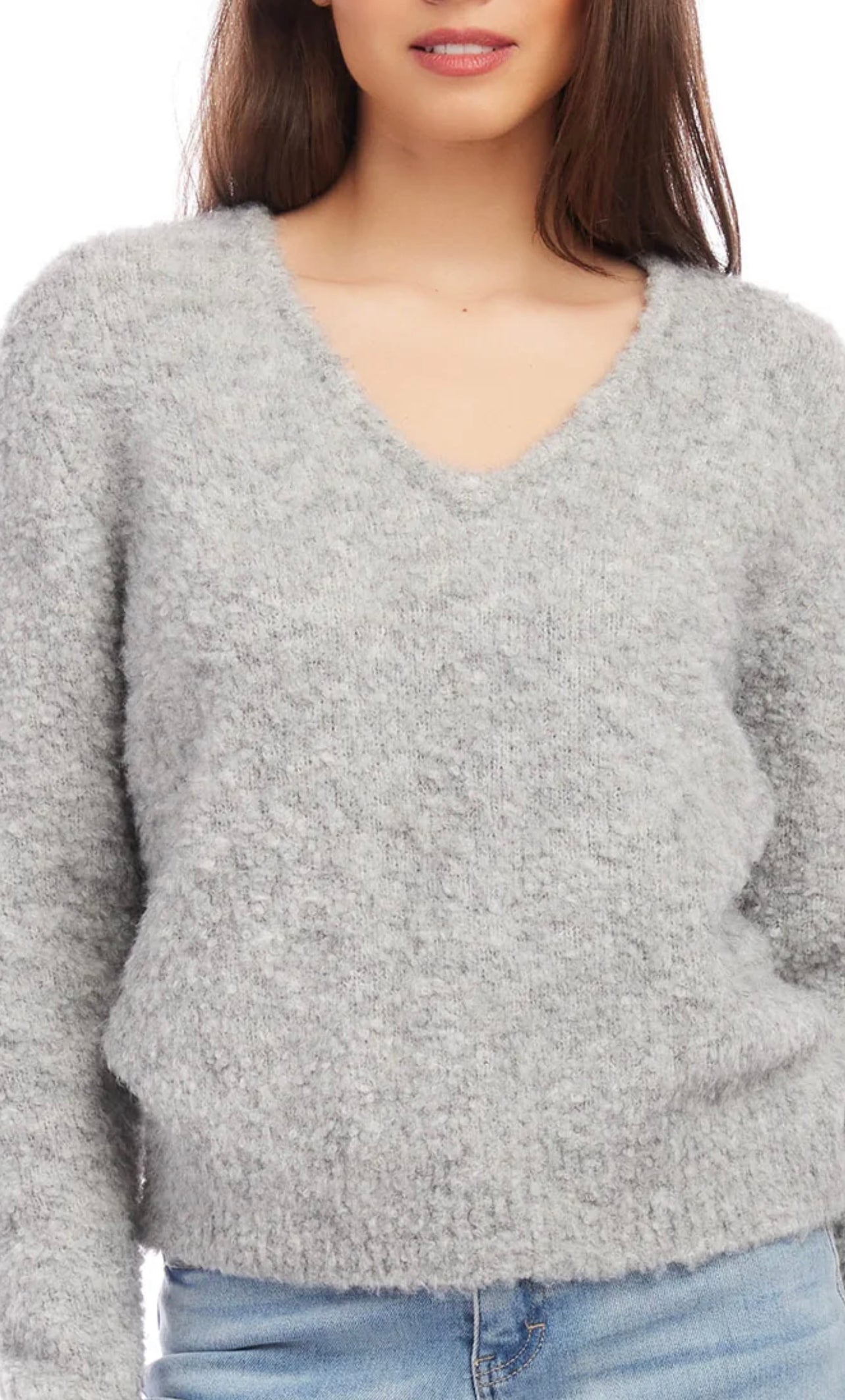 V Neck Sweater Grey