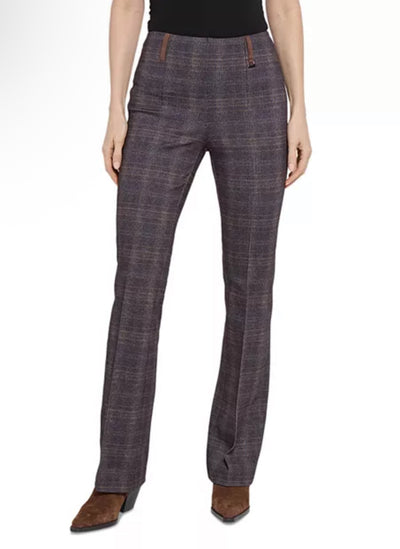 Patterned Pintuck Ponte Polished Plaid