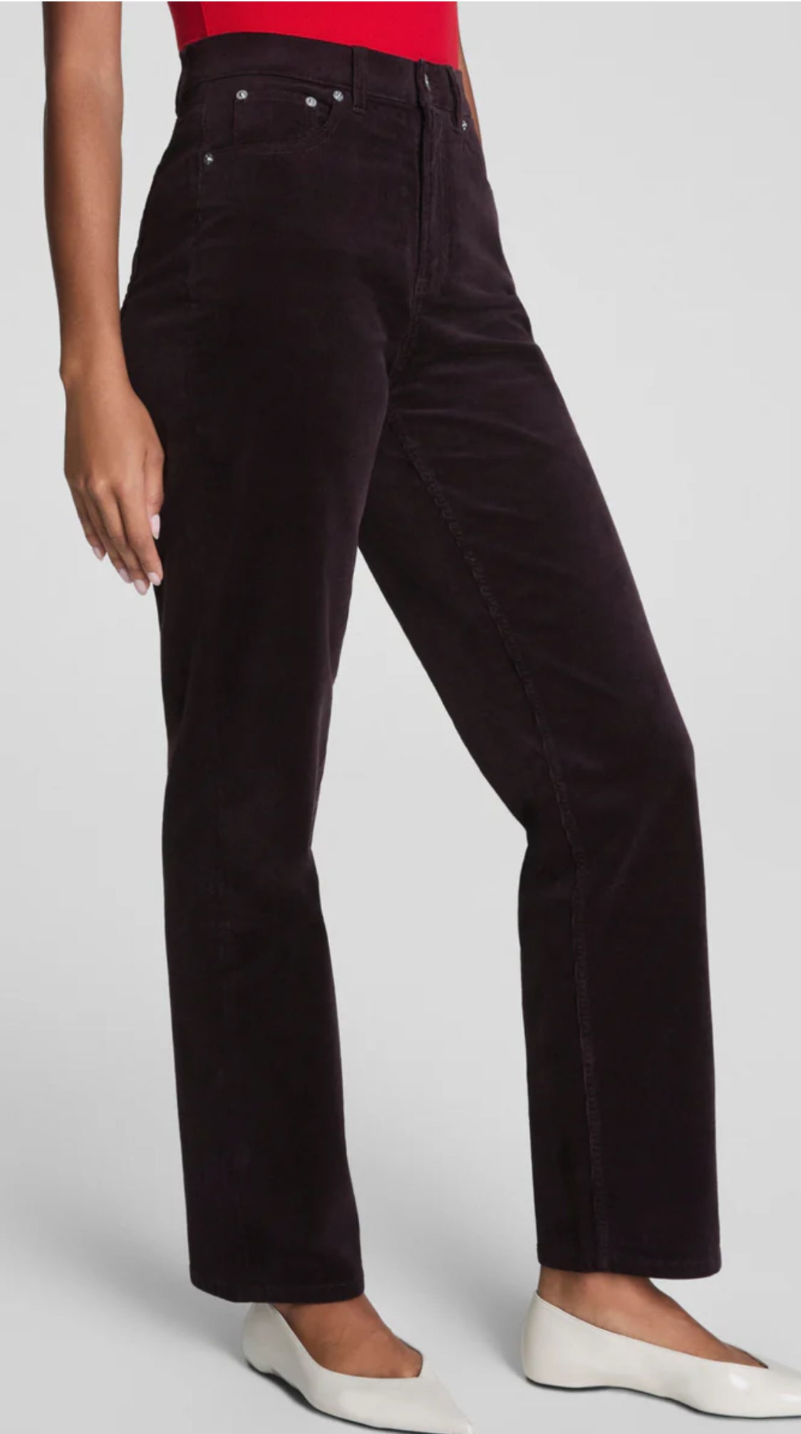 Spanx Corduroy 90's Straight Leg Jeans-Truffle Brown