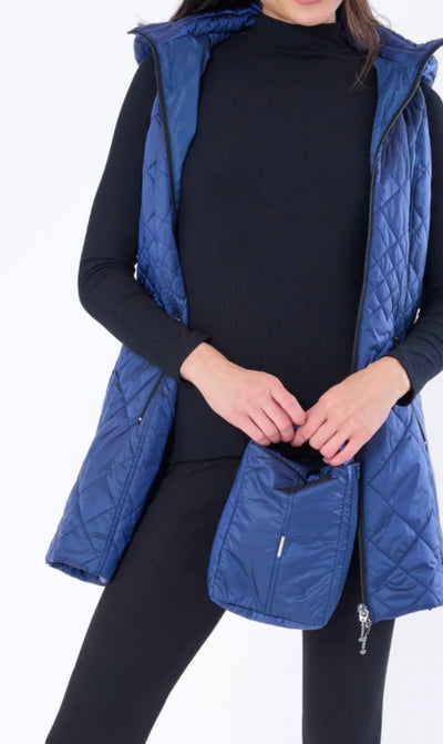 Long Vest Iridescent Navy