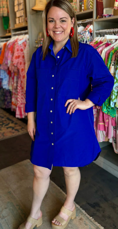 Finley Nash Shirtdress in Royal Blue