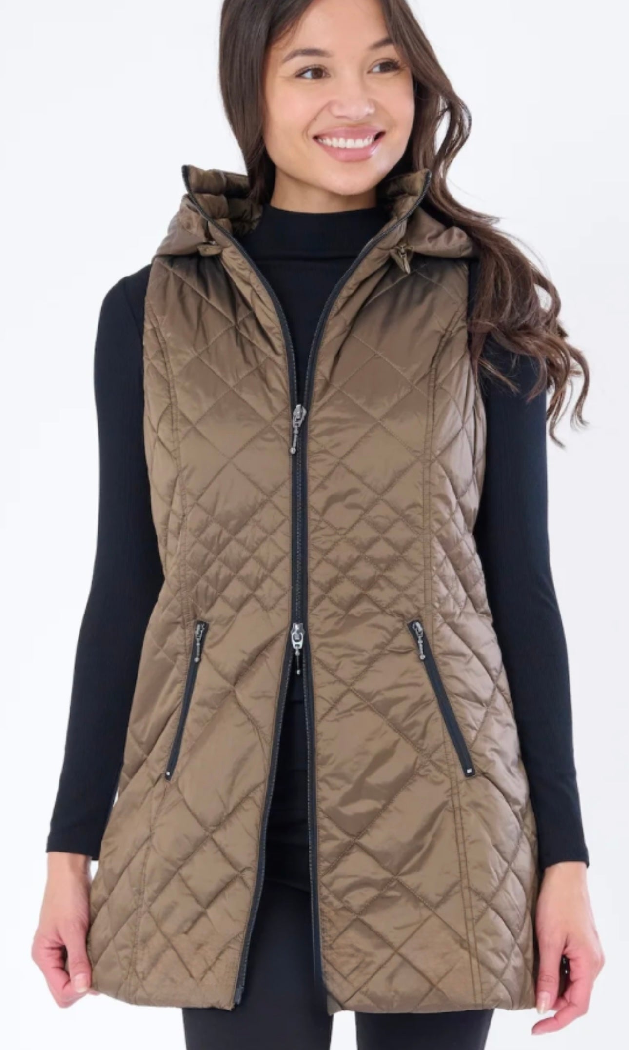 Long Vest Iridescent Hazelnut