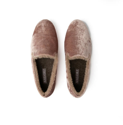 Audrey Velvet Loafer-Champagne