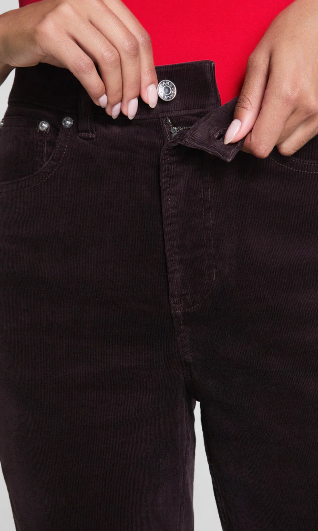 Spanx Corduroy 90's Straight Leg Jeans-Truffle Brown