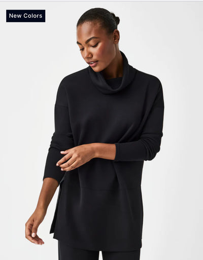 Air Essentials Turtleneck Tunic-Black