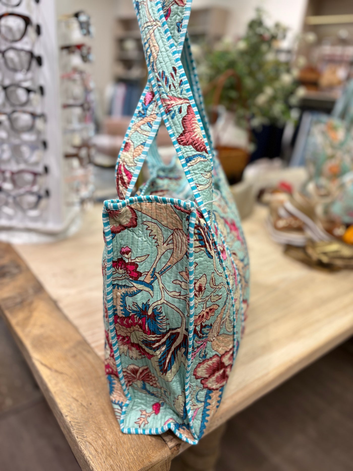 Jane Fabric Tote-Pacific