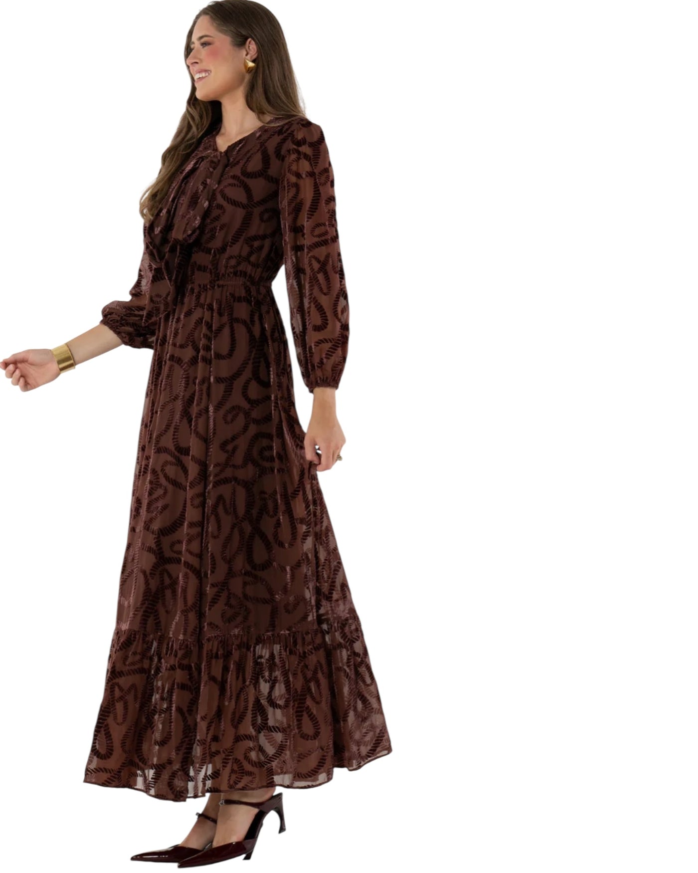 Lillian Dress Rope/Velvet-Wine