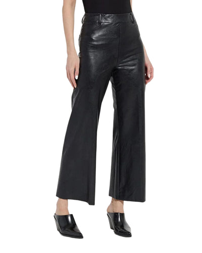 Leather Wide Leg Black