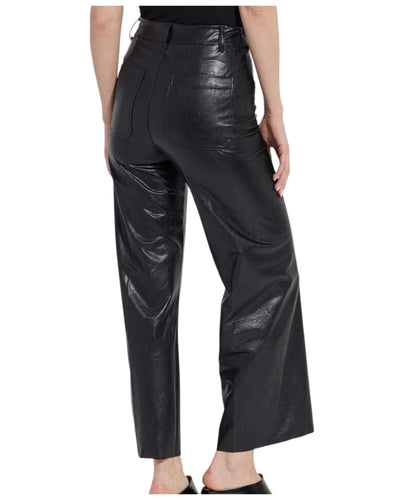 Leather Wide Leg Black