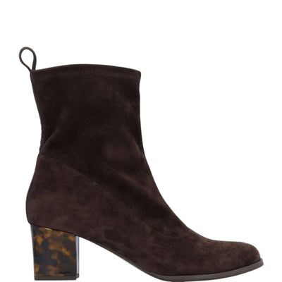 Picarus Bootie - Chocolate Suede with Tortoise Heel