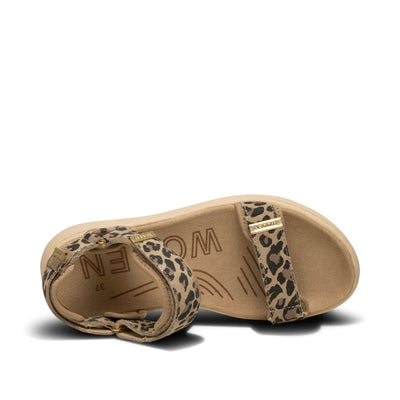 Woden Line Suede Sandals in Leopard