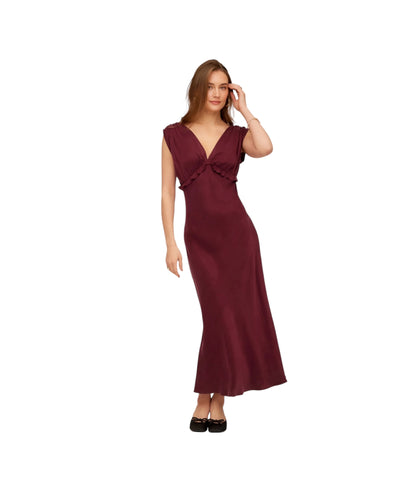 Cierra Ruffle Detail Midi Dress