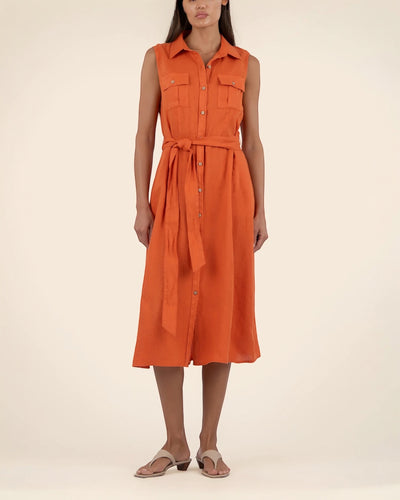 Bowie Linen Dress Orange