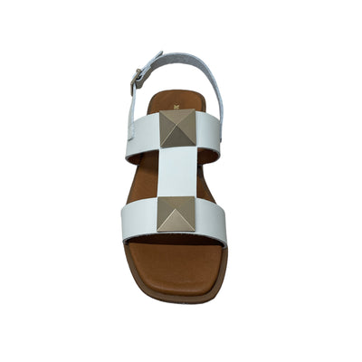 Pyramid Stud Sandal White