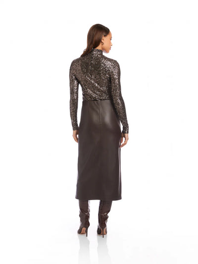 Kaia Faux Leather Midi Skirt