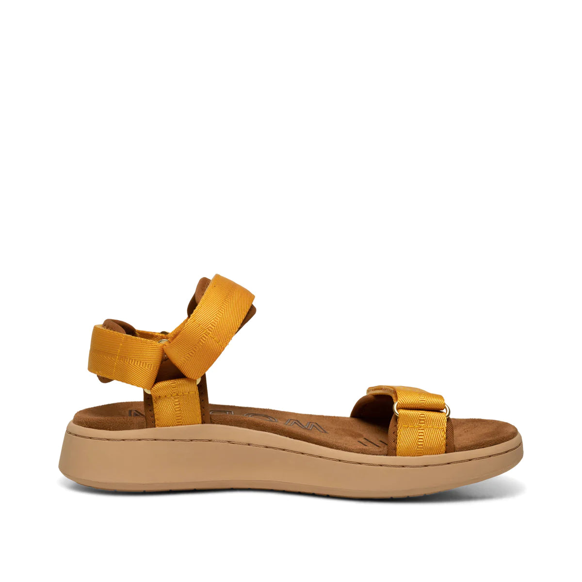 Line Suede Sandals in Old Gold