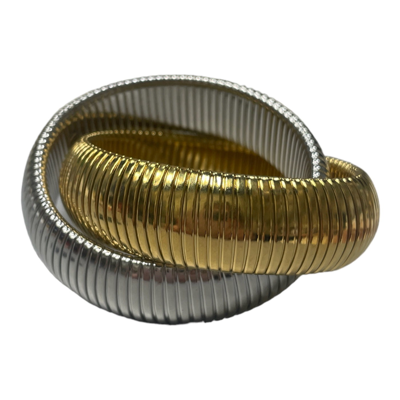 Large Cobra Silver/Gold Two Tone Bracelet