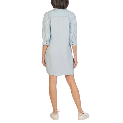 Sylvia Button Down Shirt Dress in Light Wash
