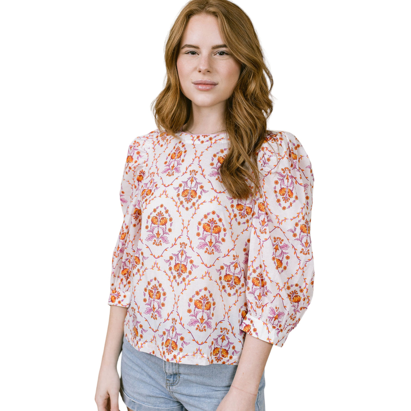 Darby Top in Calico Pink
