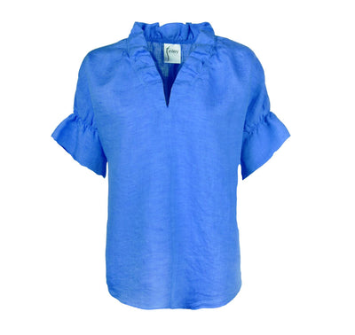 Crosby Linen Top in Sapphire