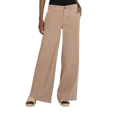 Meg Linen Wide Leg Pants in Khaki