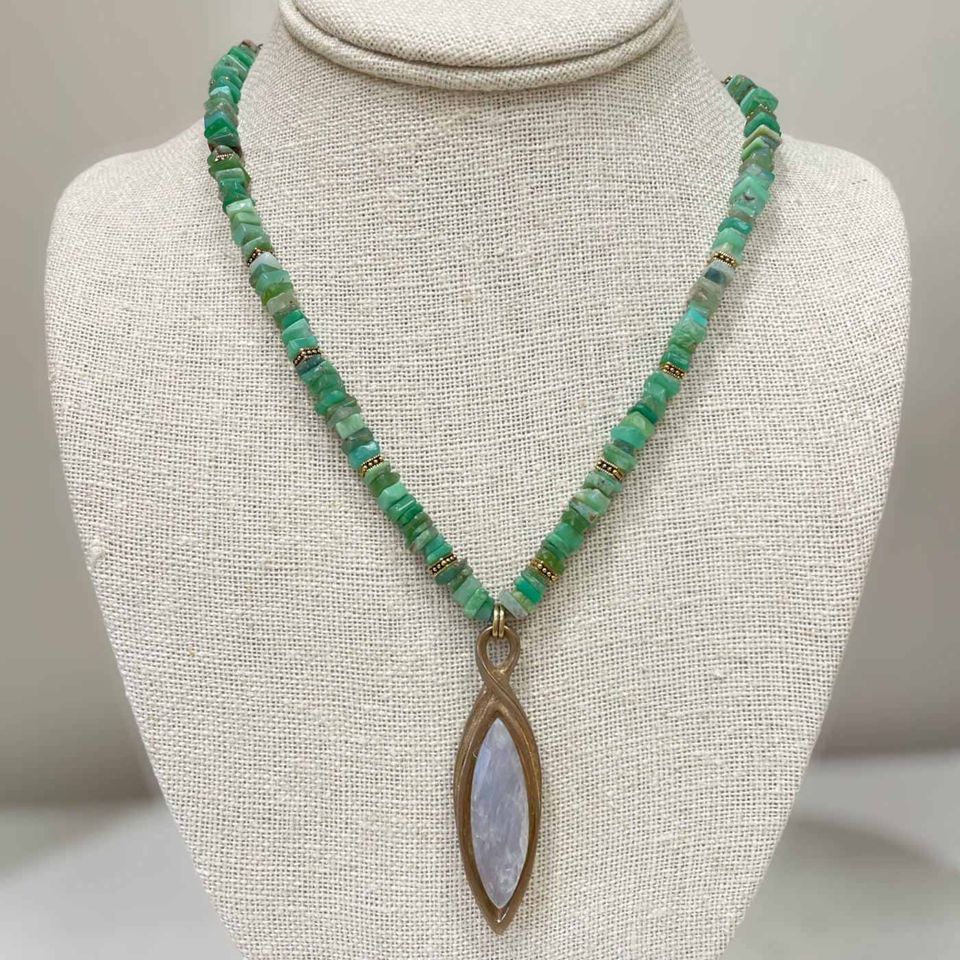 Necklace with Amazonite and Moonstone
