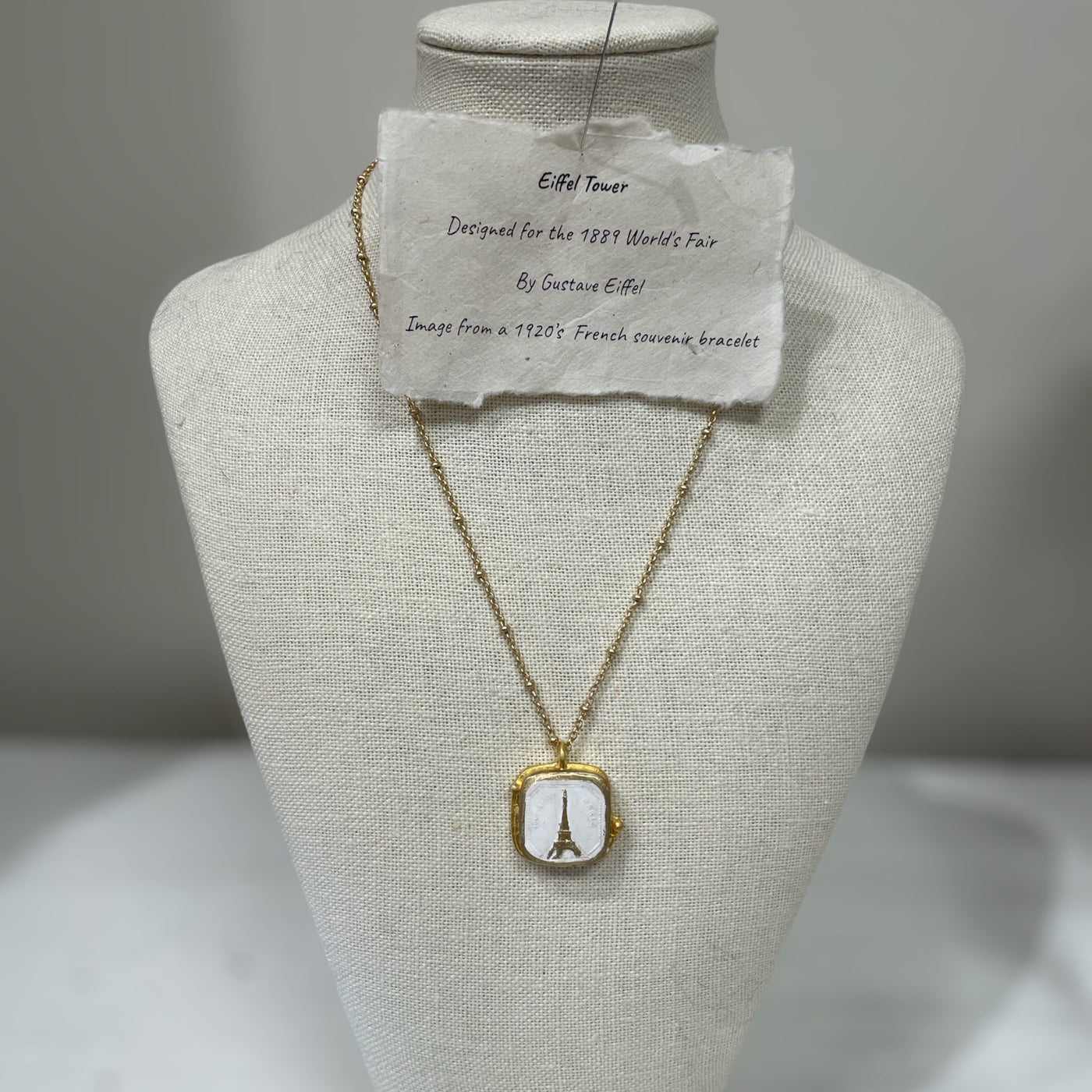 Eiffel Tower Intaglio Necklace