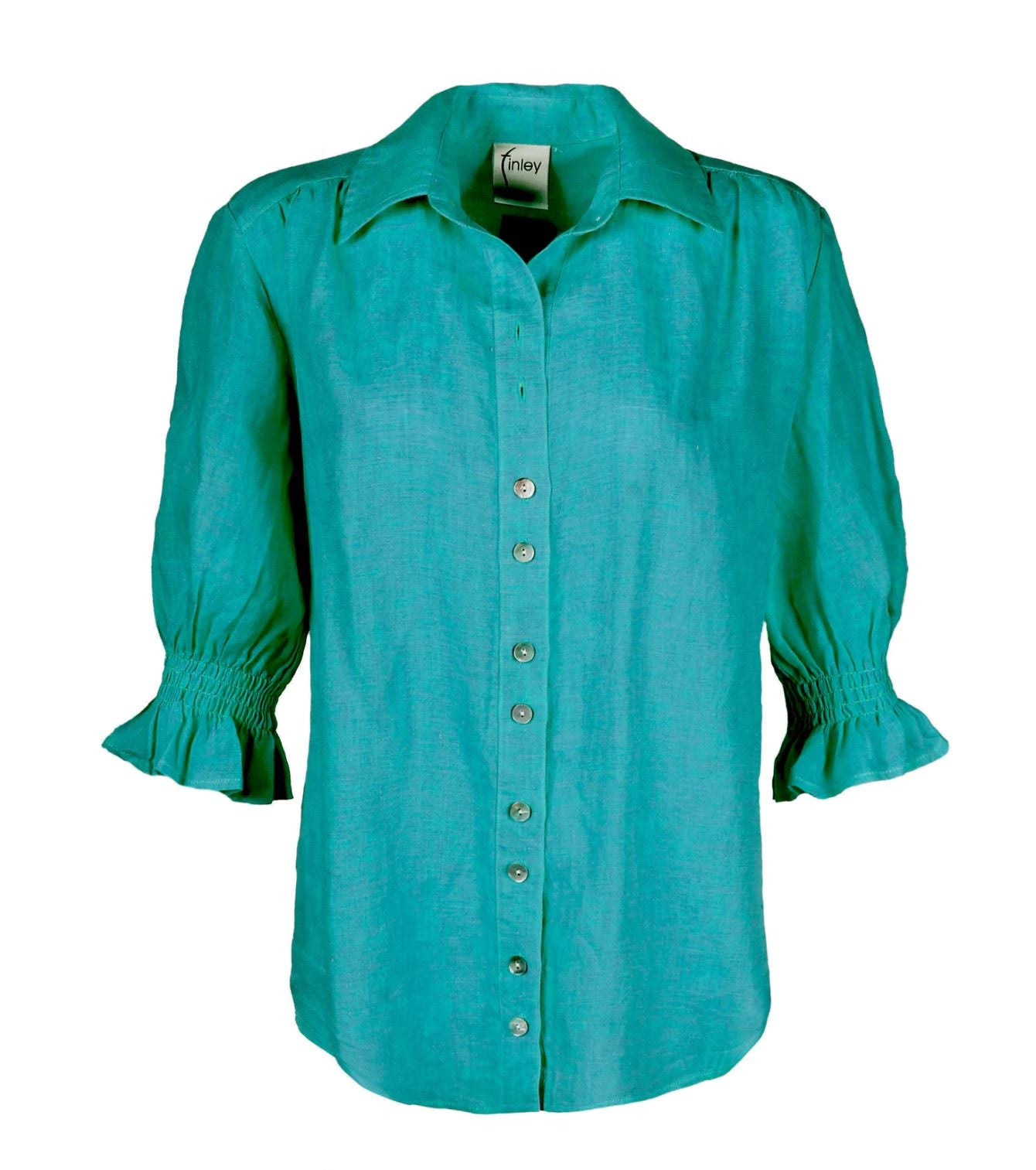 Sirena Shirt Linen in Jade