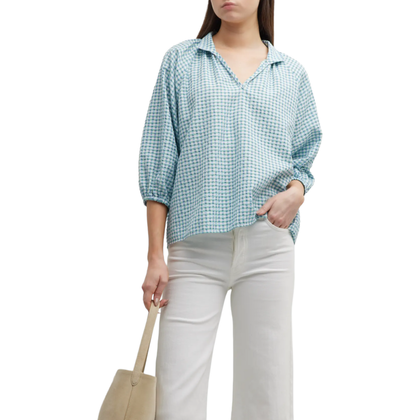 Floaty Top in Seersucker Check